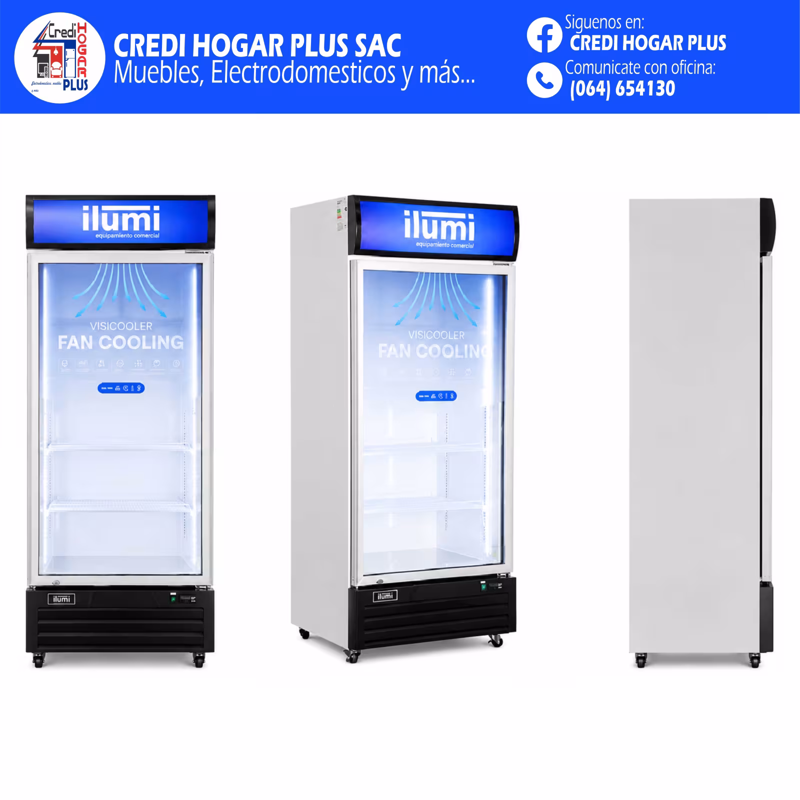 EXHIBIDOR DE 580 LITROS FAN COOLING ILUMI
