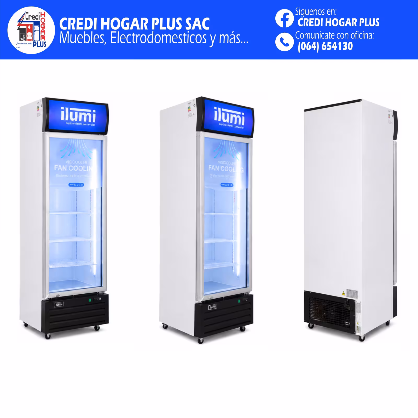 EXHIBIDOR 460 LITROS FAN COOLING ILUMI