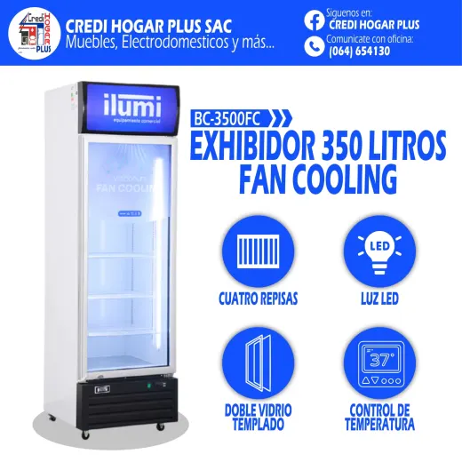 EXHIBIDOR 350 LITROS FAN COOLING ILUMI