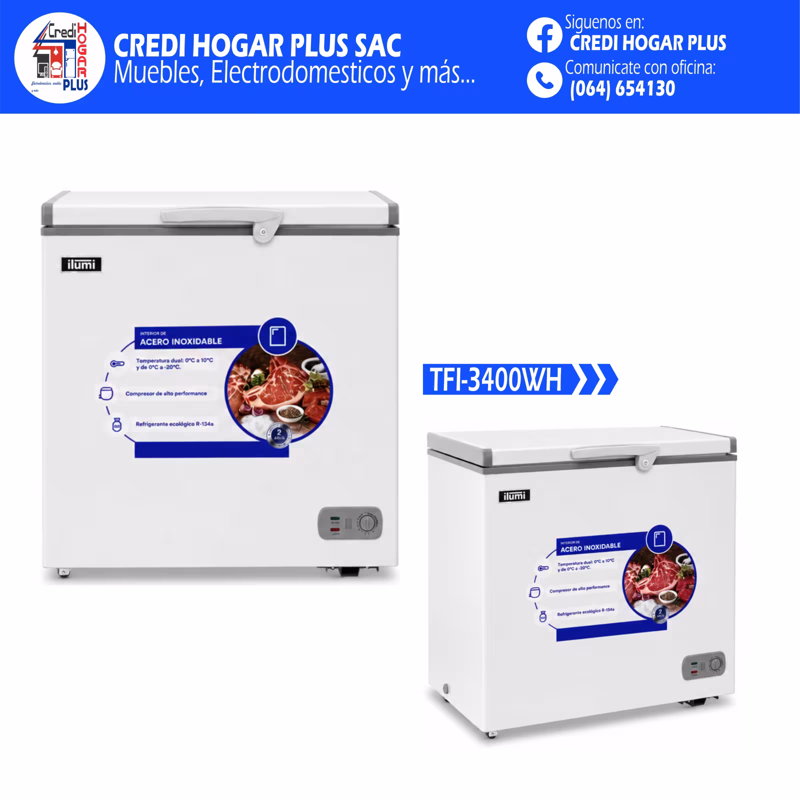 CONGELADORA HORIZONTAL 340 LITROS ILUMI