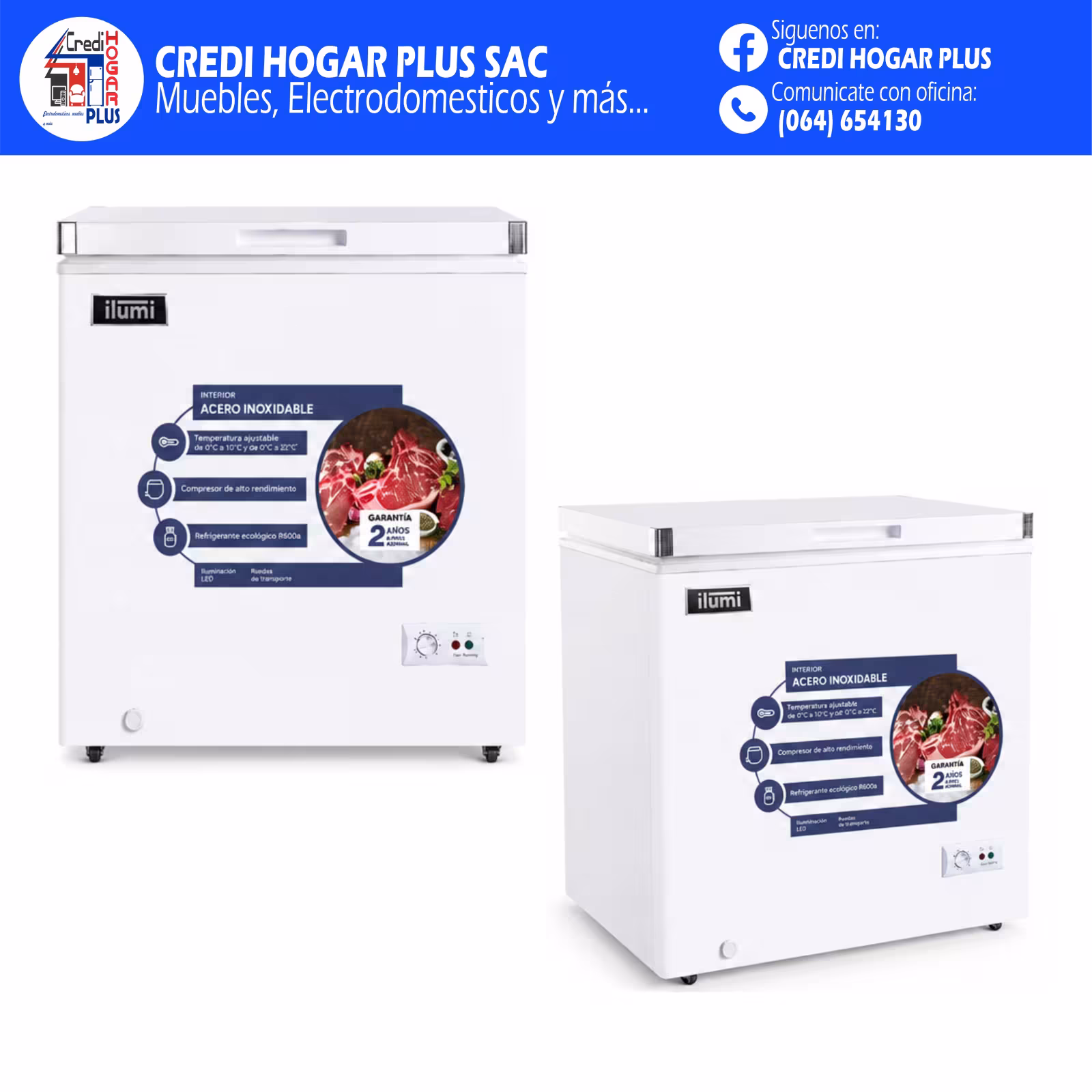 CONGELADORA HORIZONTAL BLANCO 110 LITROS ILUMI