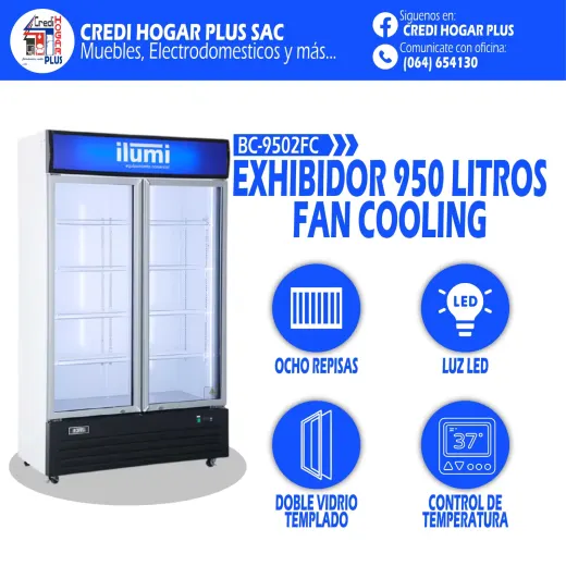 EXHIBIDOR DE 950 LITROS FAN COOLING ILUMI