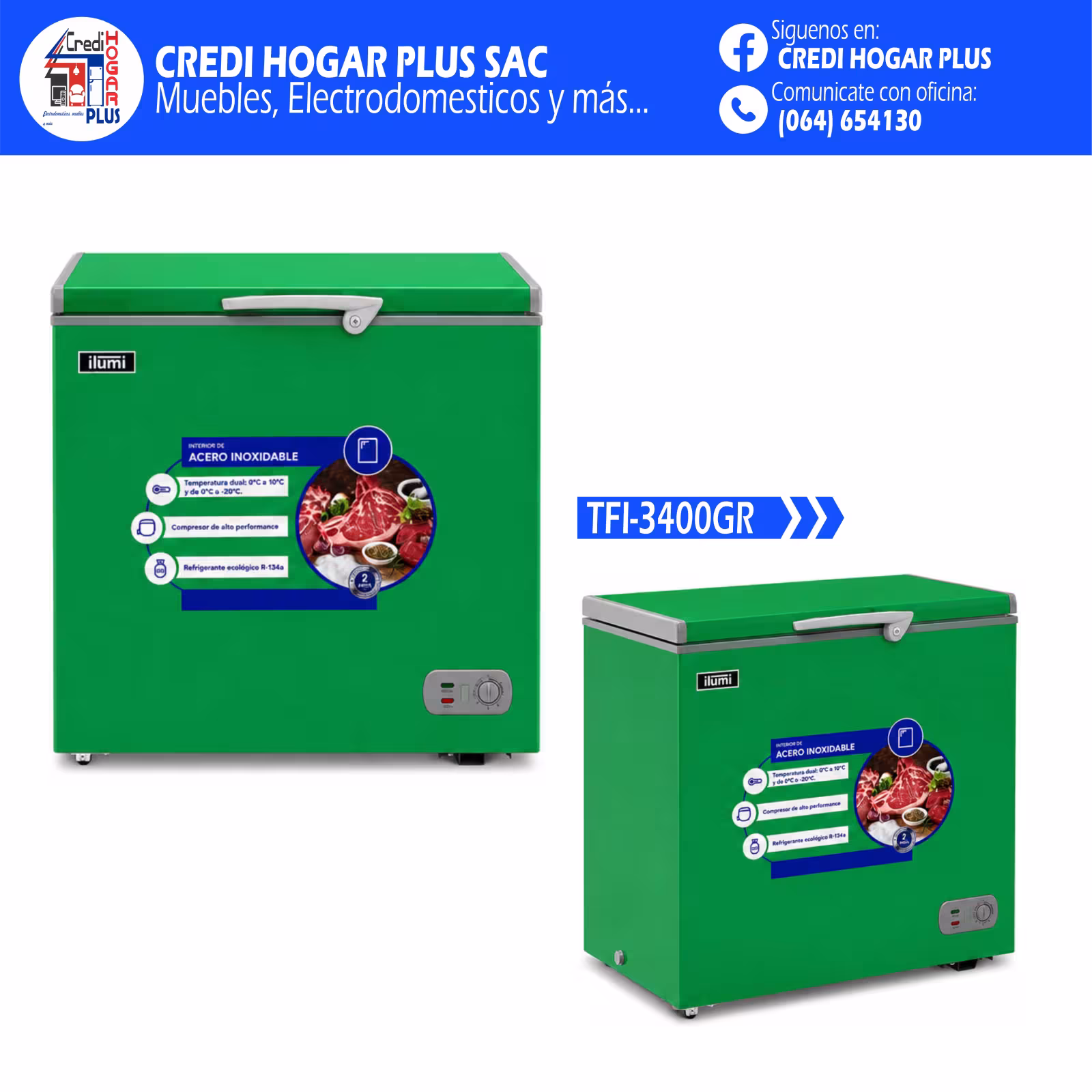 CONGELADORA HORIZONTAL 340 LITROS ILUMI