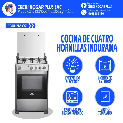 COCINA CUATRO HORNILLAS CORUÑA INDURAMA