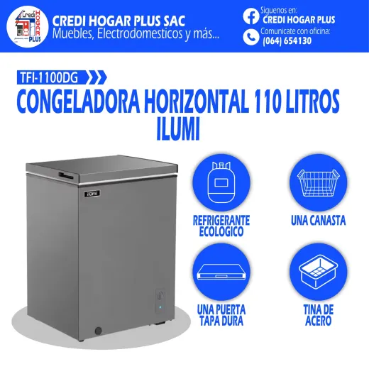 CONGELADORA HORIZONTAL 110 LITROS ILUMI