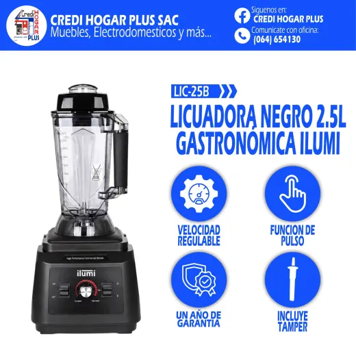 LICUADORA GASTRONOMICA NEGRO 2.5 LITROS ILUMI