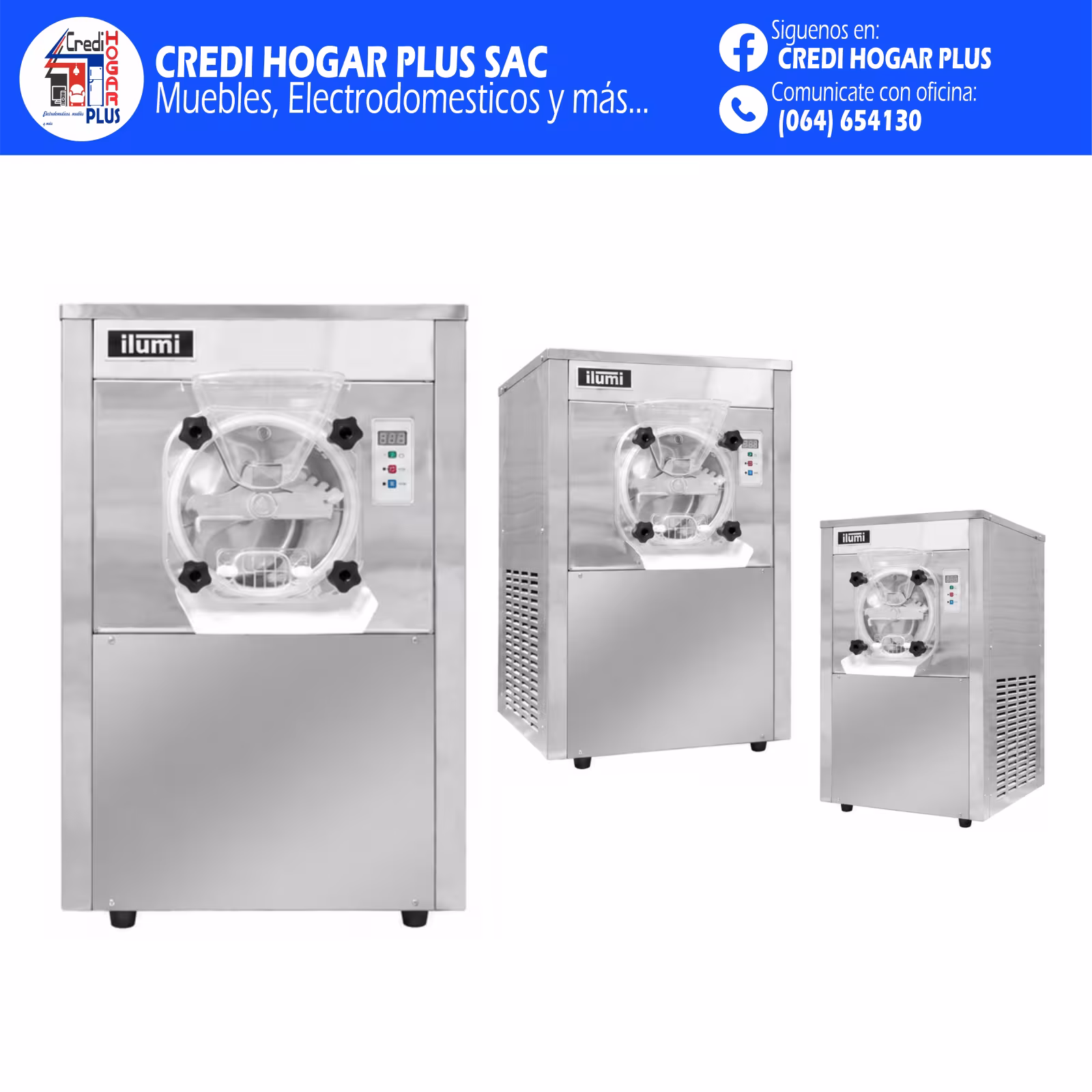 MAQUINA DE HELADOS ARTESANAL DE SOBREMESA 20 LITROS POR HORA ILUMI