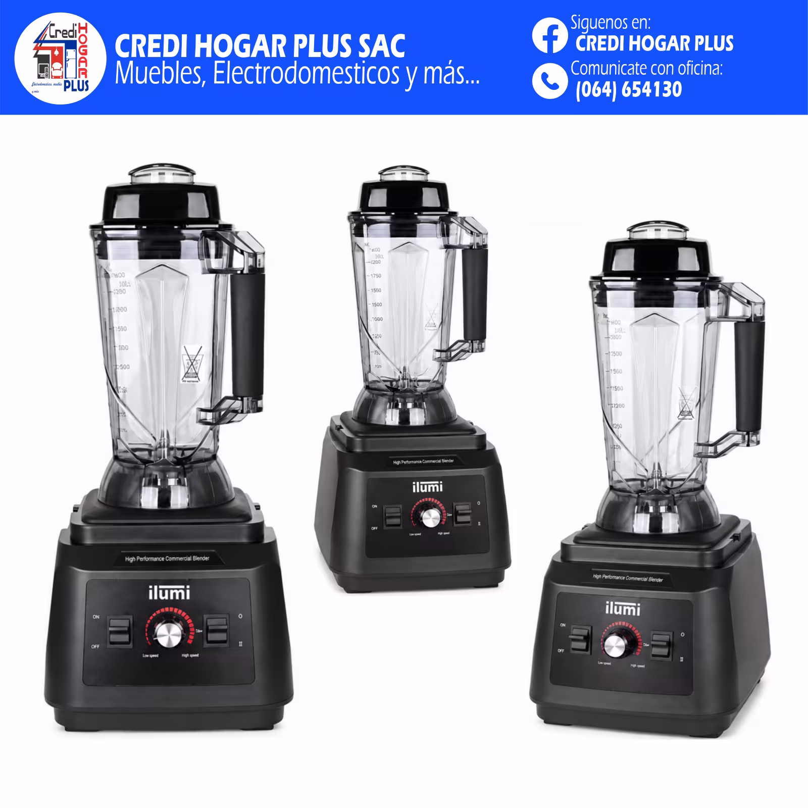 Licuadora gastronomica negro 2.5 litros ilumi