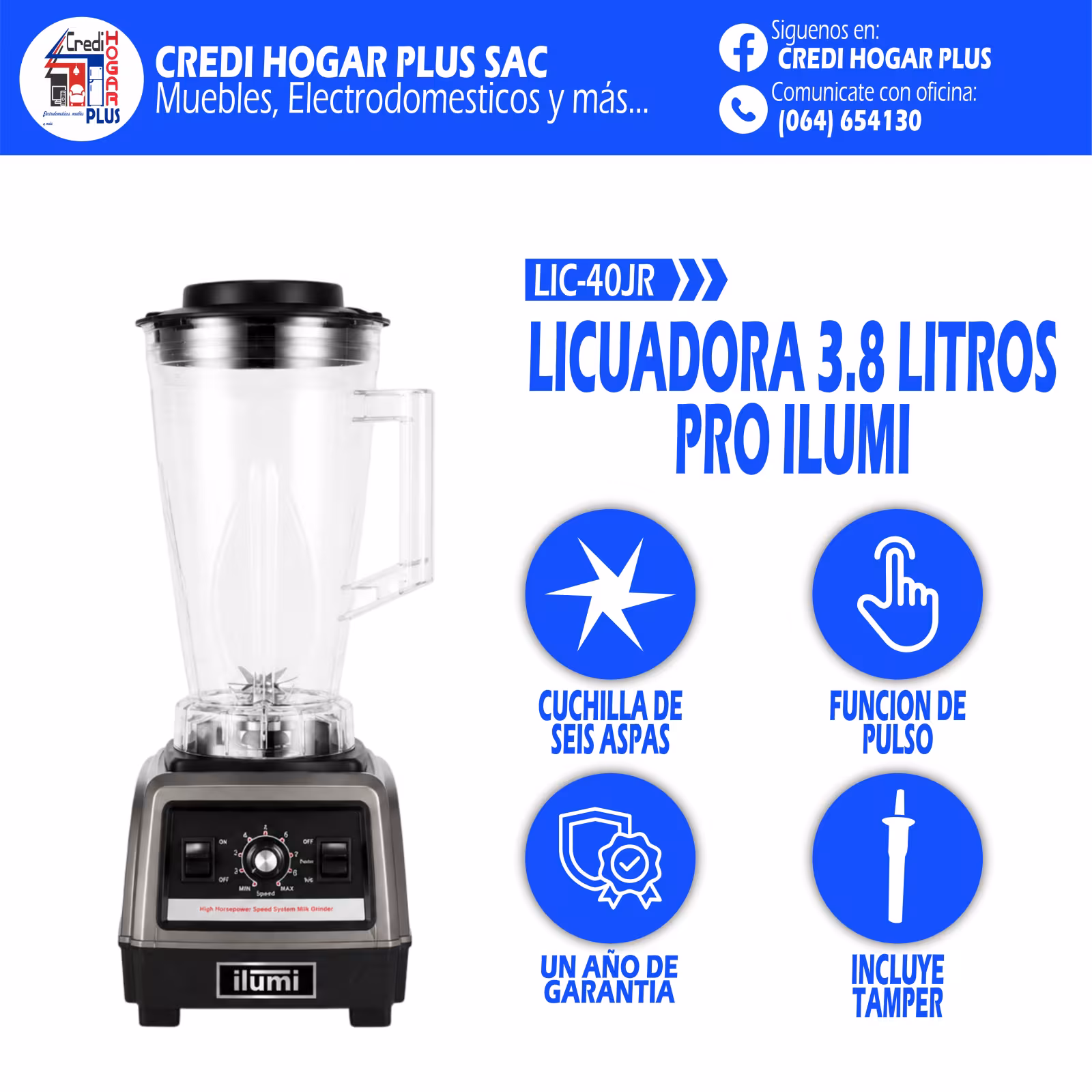 LICUADORA PRO 3.8 LITROS ILUMI