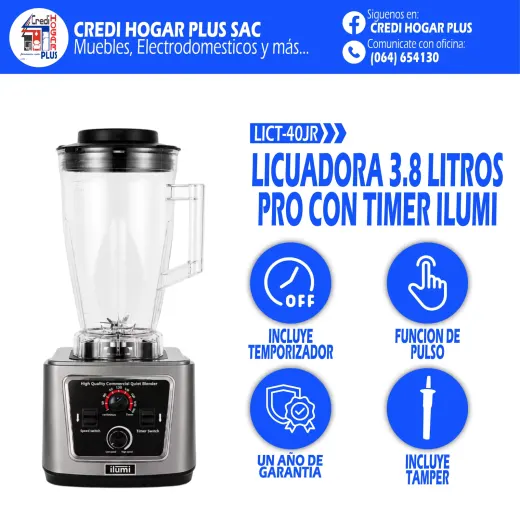 LICUADORA PRO CON TIMMER DE 3.8 LITROS ILUMI