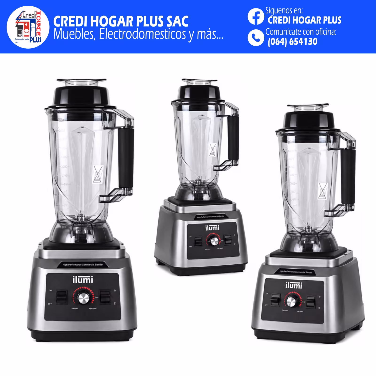 LICUADORA GASTRONOMICA GRIS 2.5 LITROS ILUMI