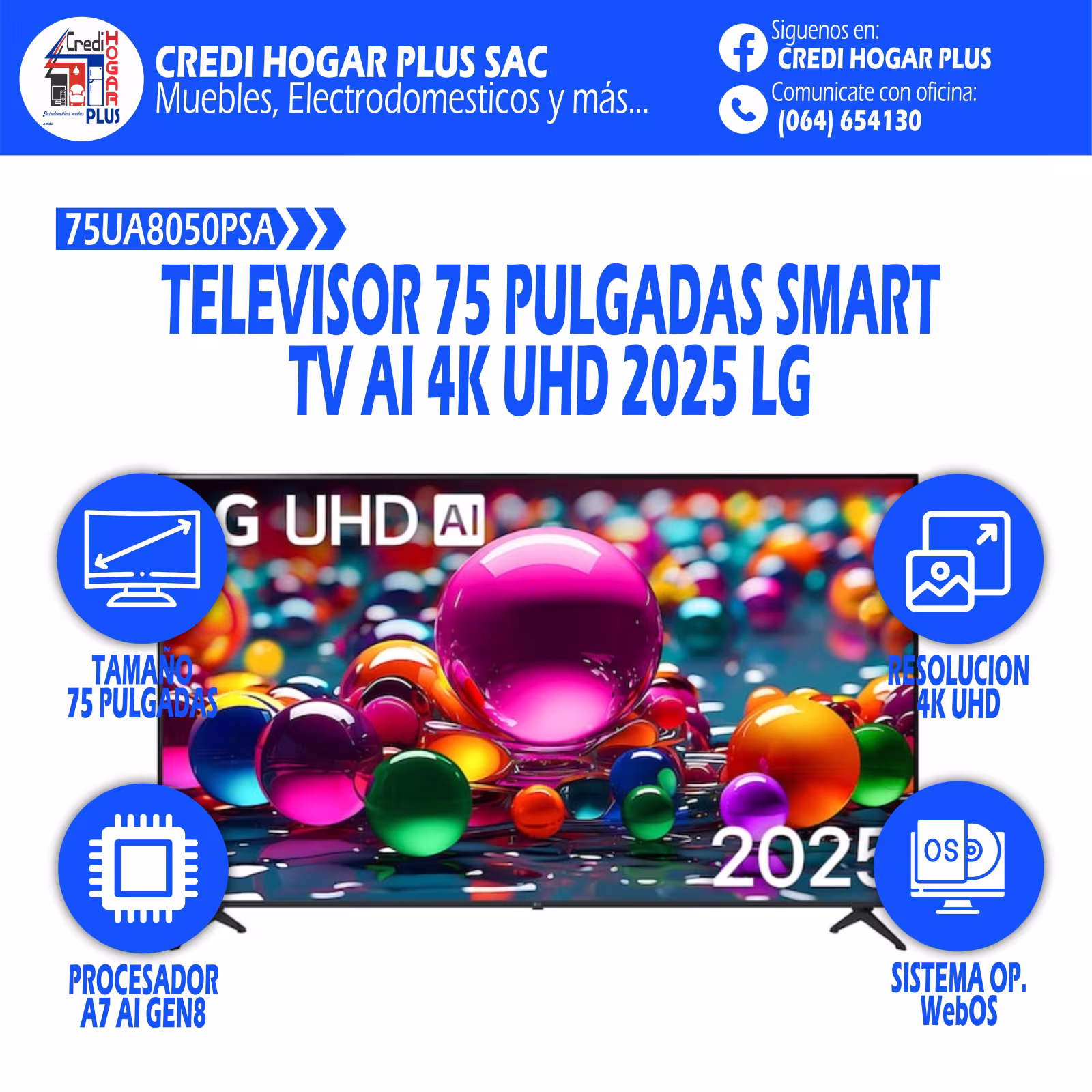 TELEVISOR 4K UHD 75 PULGADAS 2025 LG