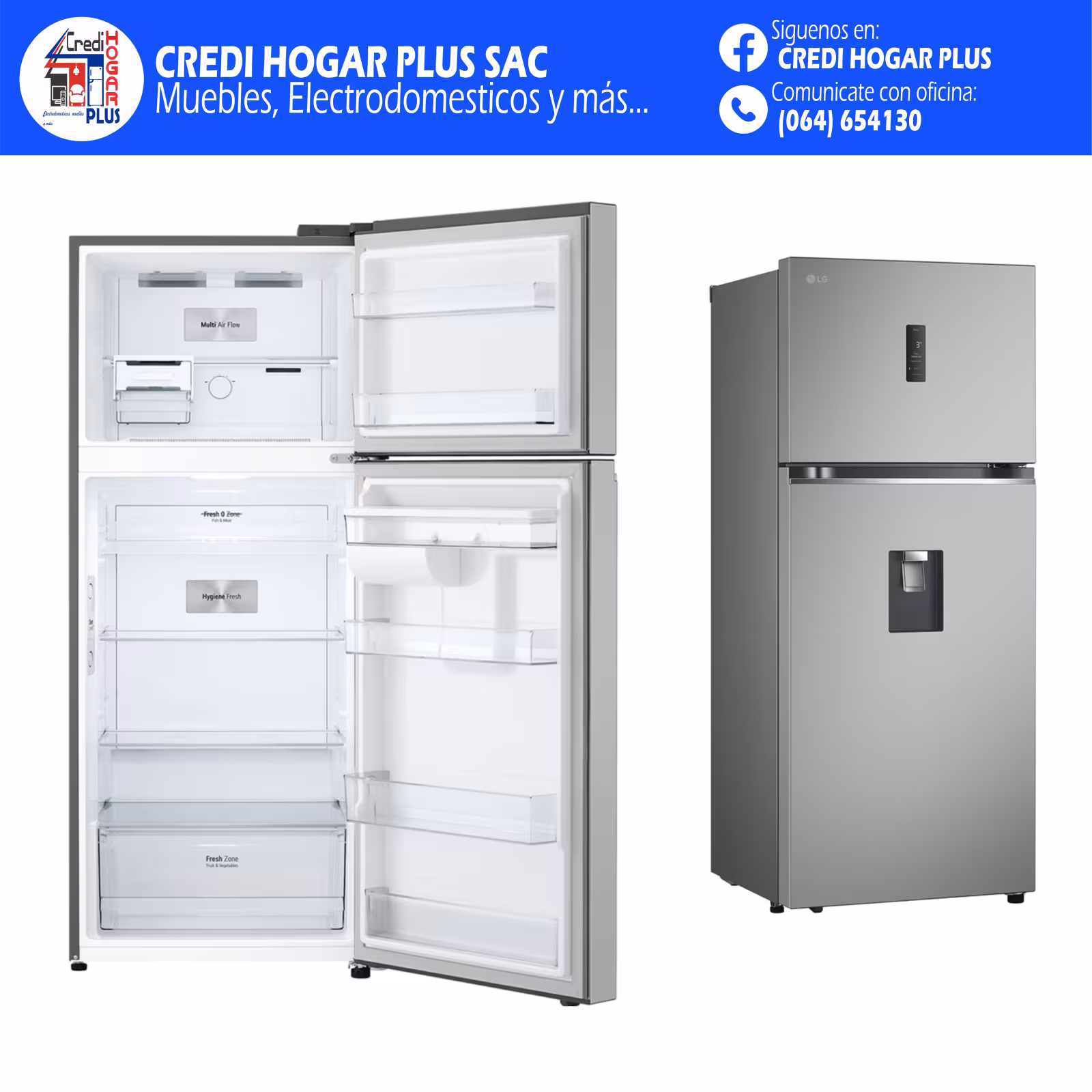 REFRIGERADORA TOP FREEZER 374 LITROS LG