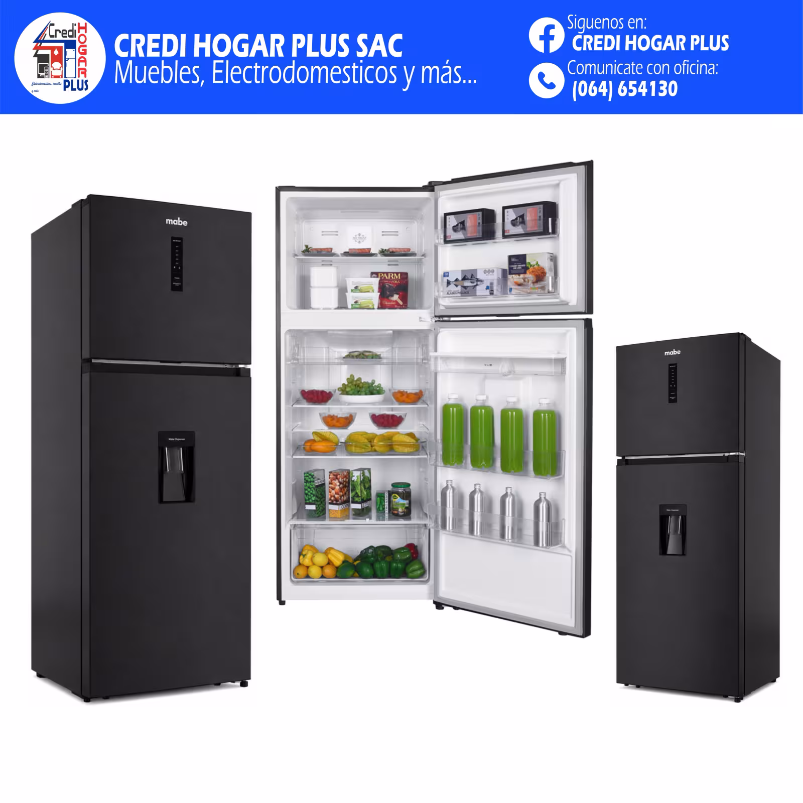 REFRIGERADORA NO FROST 417L BLACK STEEL MABE
