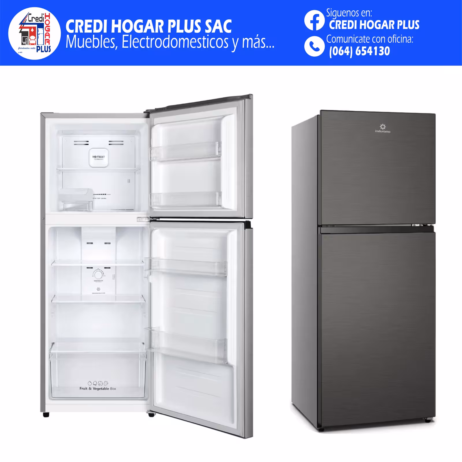 REFRIGERADORA NO FROST 203 LITROS INDURAMA