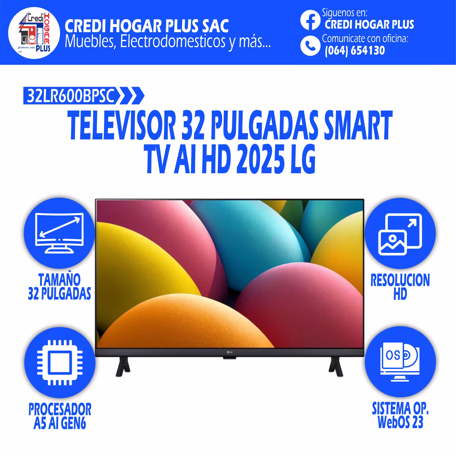 TELEVISOR DE 32 PULGADAS HD LG