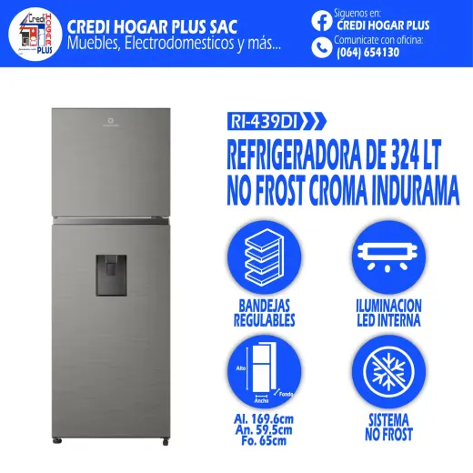 REFRIGERADORA NO FROST 324 LITROS INDURAMA