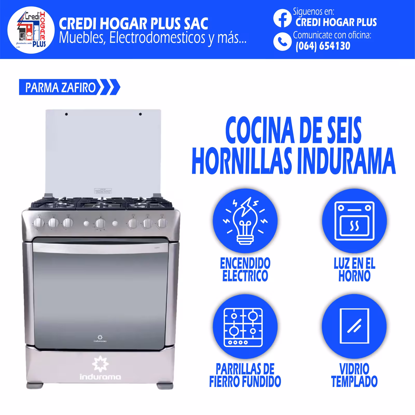COCINA SEIS HORNILLAS INDURAMA