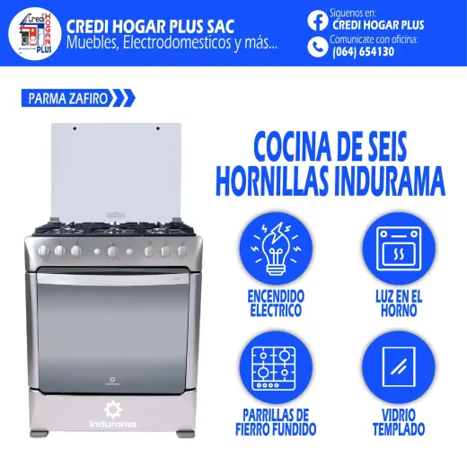 COCINA SEIS HORNILLAS PARMA INDURAMA
