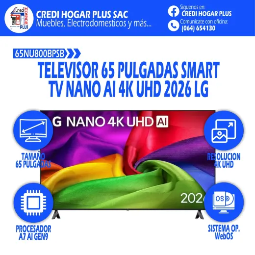 TELEVISOR NANO 4K UHD 65 PULGADAS 2026 LG