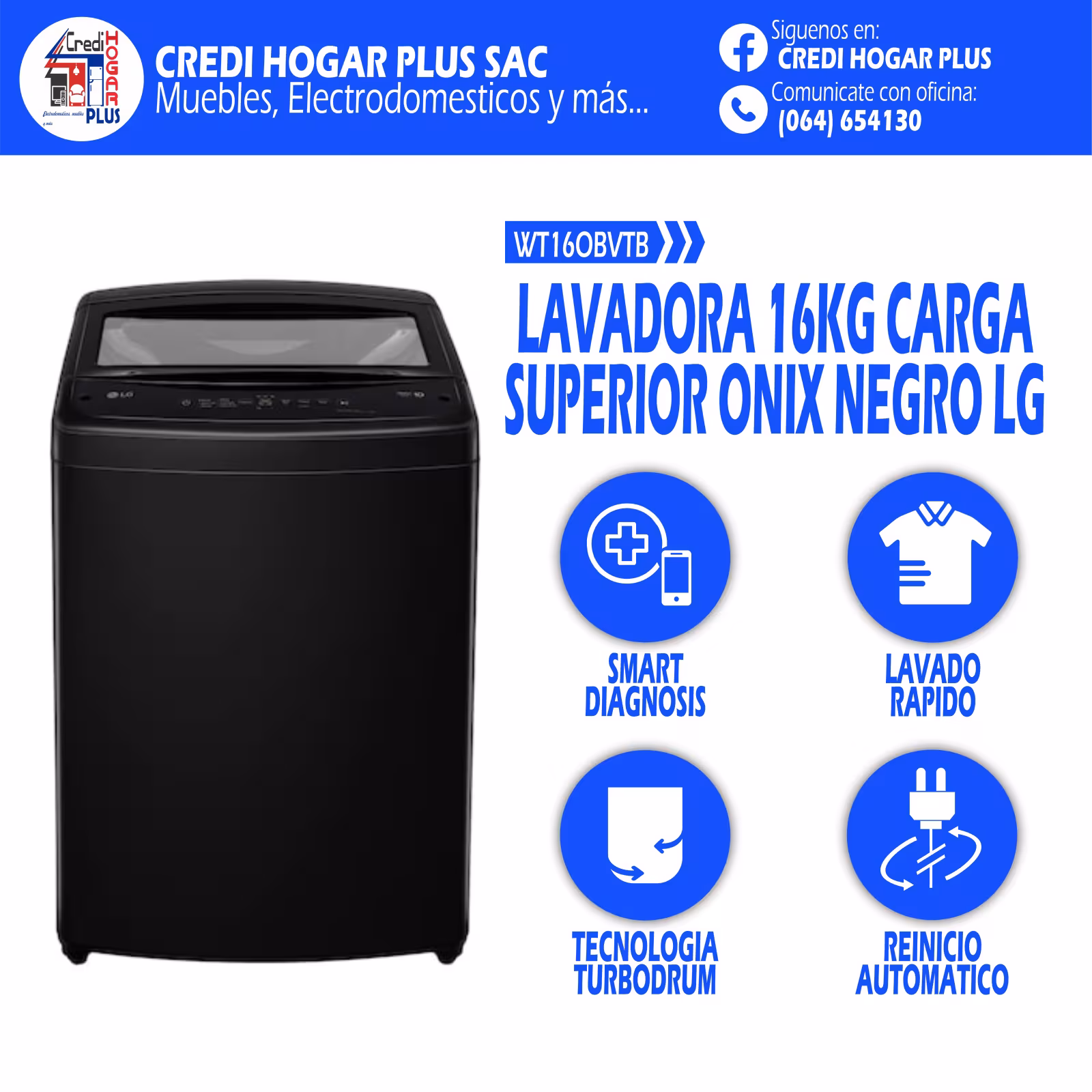 LAVADORA 16K CARGA SUPERIOR ONIX NEGRO LG