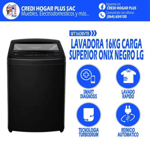 LAVADORA 16K CARGA SUPERIOR ONIX NEGRO LG