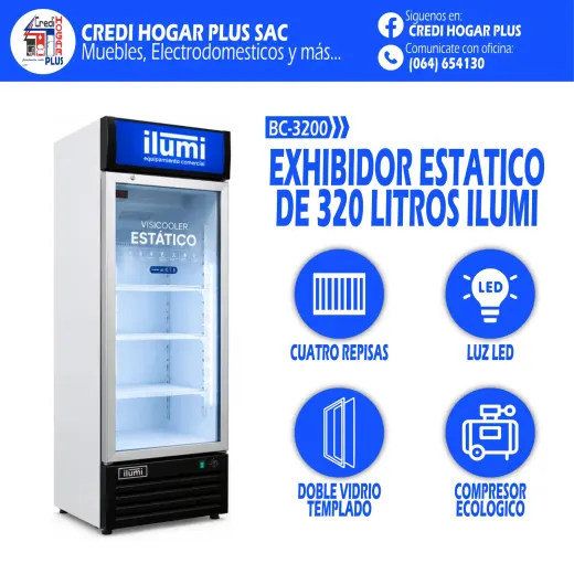EXHIBIDOR ESTATICO DE 320 LITROS ILUMI