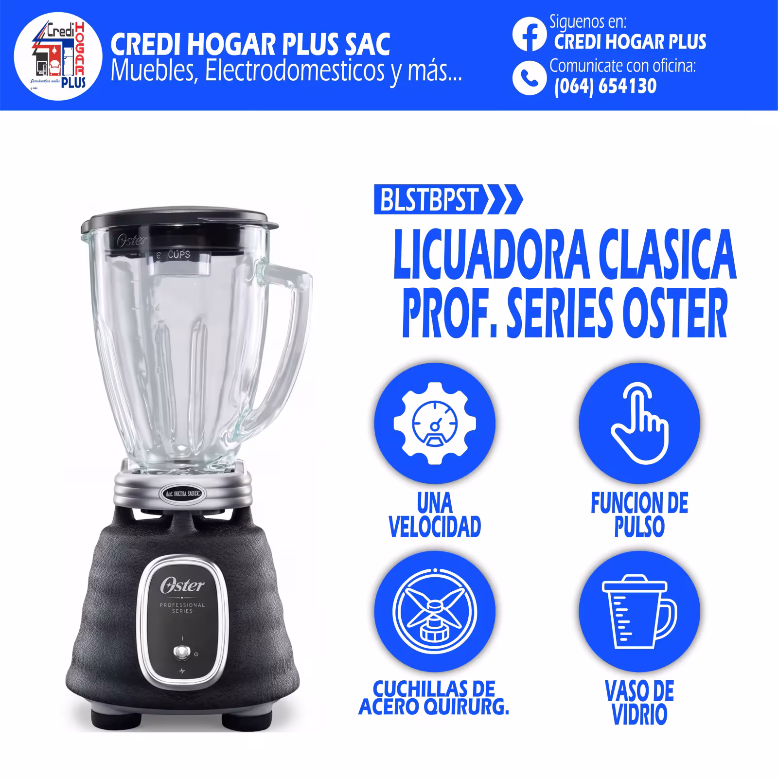LICUADORA CLASICA PROFESIONAL SERIES NEGRO OSTER