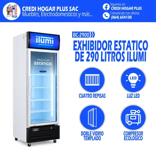 EXHIBIDOR ESTATICO DE 290 LITROS ILUMI