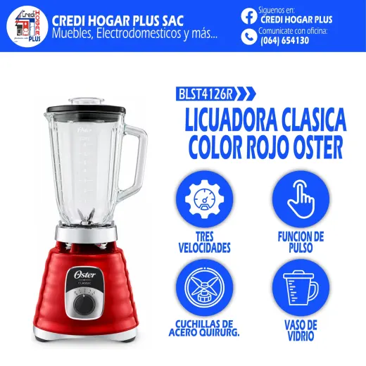 LICUADORA CLASICA ROJO OSTER