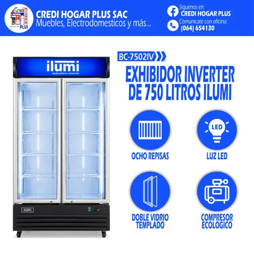 EXHIBIDOR INVERTER DE 750 LITROS ILUMI