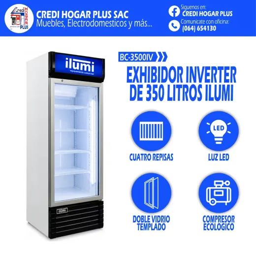 EXHIBIDOR INVERTER DE 350 LITROS ILUMI