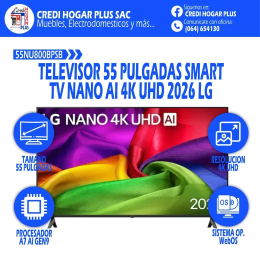TELEVISOR NANO 4K UHD 55 PULGADAS 2026 LG