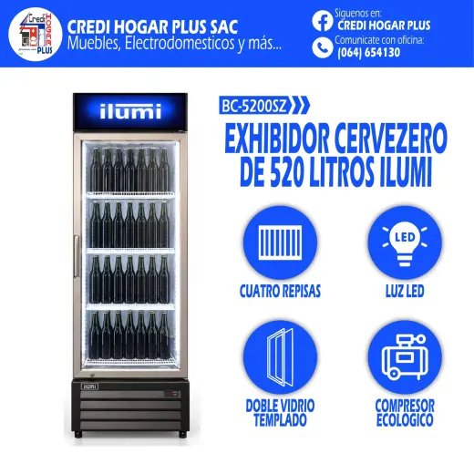 EXHIBIDOR CERVECERO DE 520 LITROS ILUMI