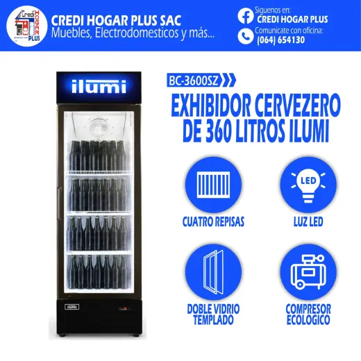 EXHIBIDOR CERVECERO DE 360 LITROS ILUMI